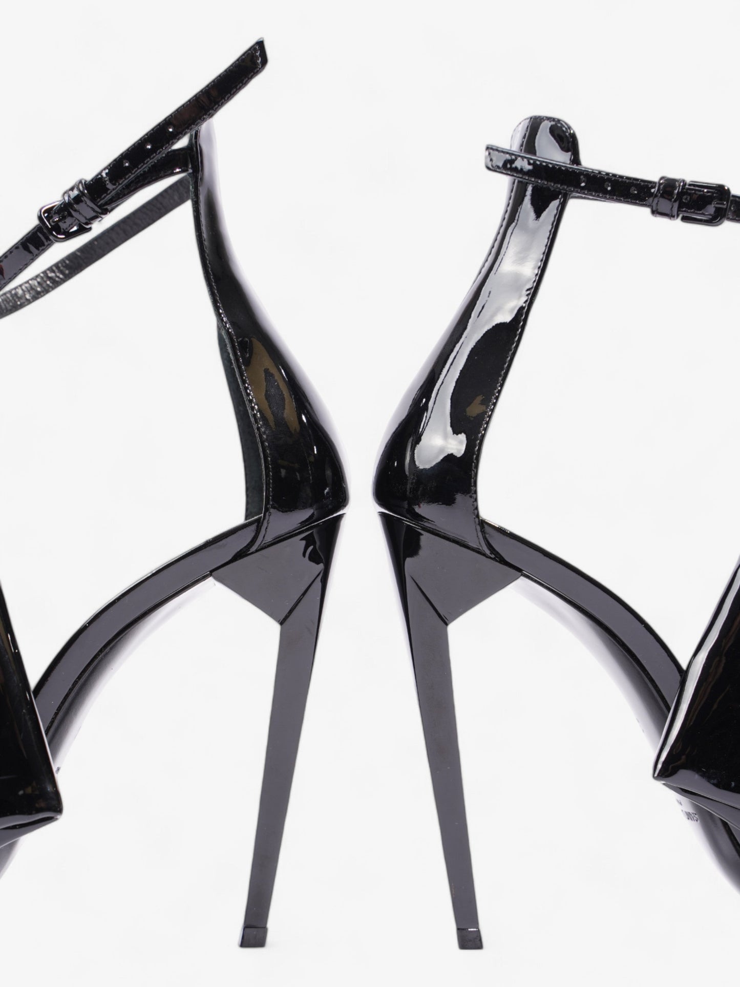 Saint Laurent Freja Bow Heels 110 Black Patent Leather EU 38 UK 5