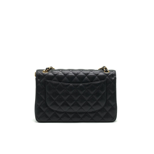 CHANEL JUMBO CLASSIC DOUBLE FLAP IN CAVIAR BLACK