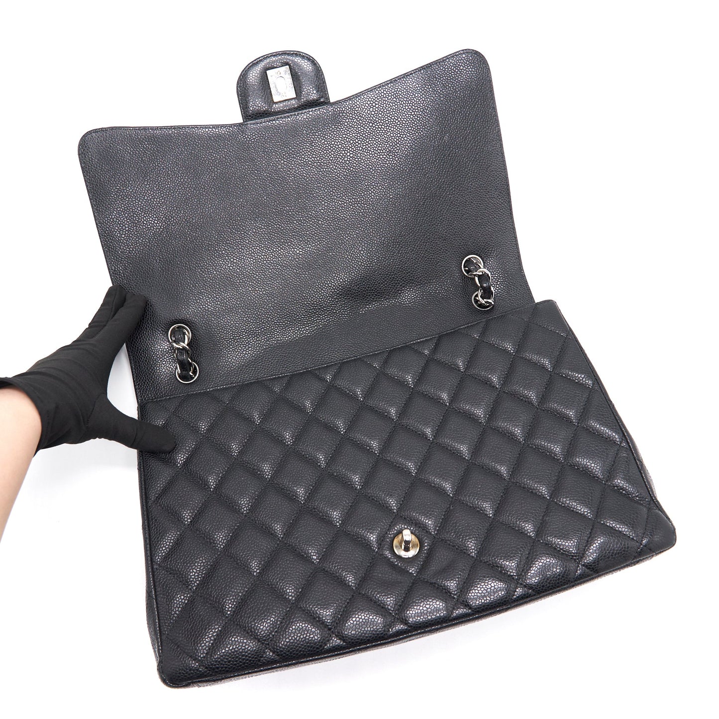 Chanel Cavier Classic Maxi Single Flap bag Black