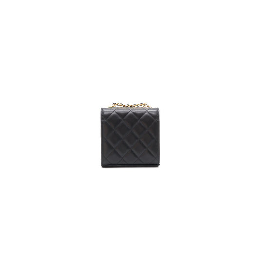 Chanel Lambskin Quilted Mini Trendy CC Chain Wallet Black