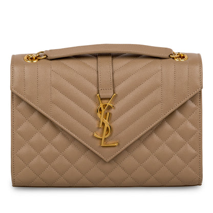 Saint Laurent Mixed Quilted Leather Satchel Bag