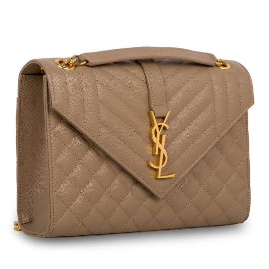 Saint Laurent Mixed Quilted Leather Satchel Bag