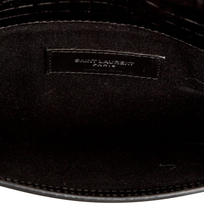 Saint Laurent Croc Embossed Uptown Clutch