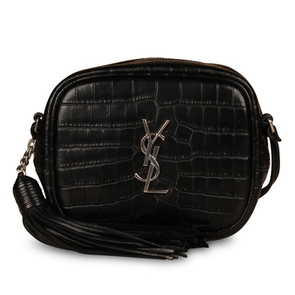 Saint Laurent Small Lou Camera Bag- Croc Embossed
