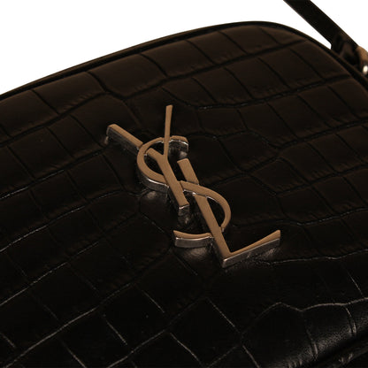 Saint Laurent Small Lou Camera Bag- Croc Embossed