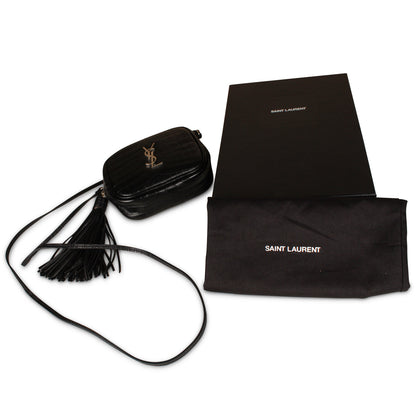 Saint Laurent Small Lou Camera Bag- Croc Embossed