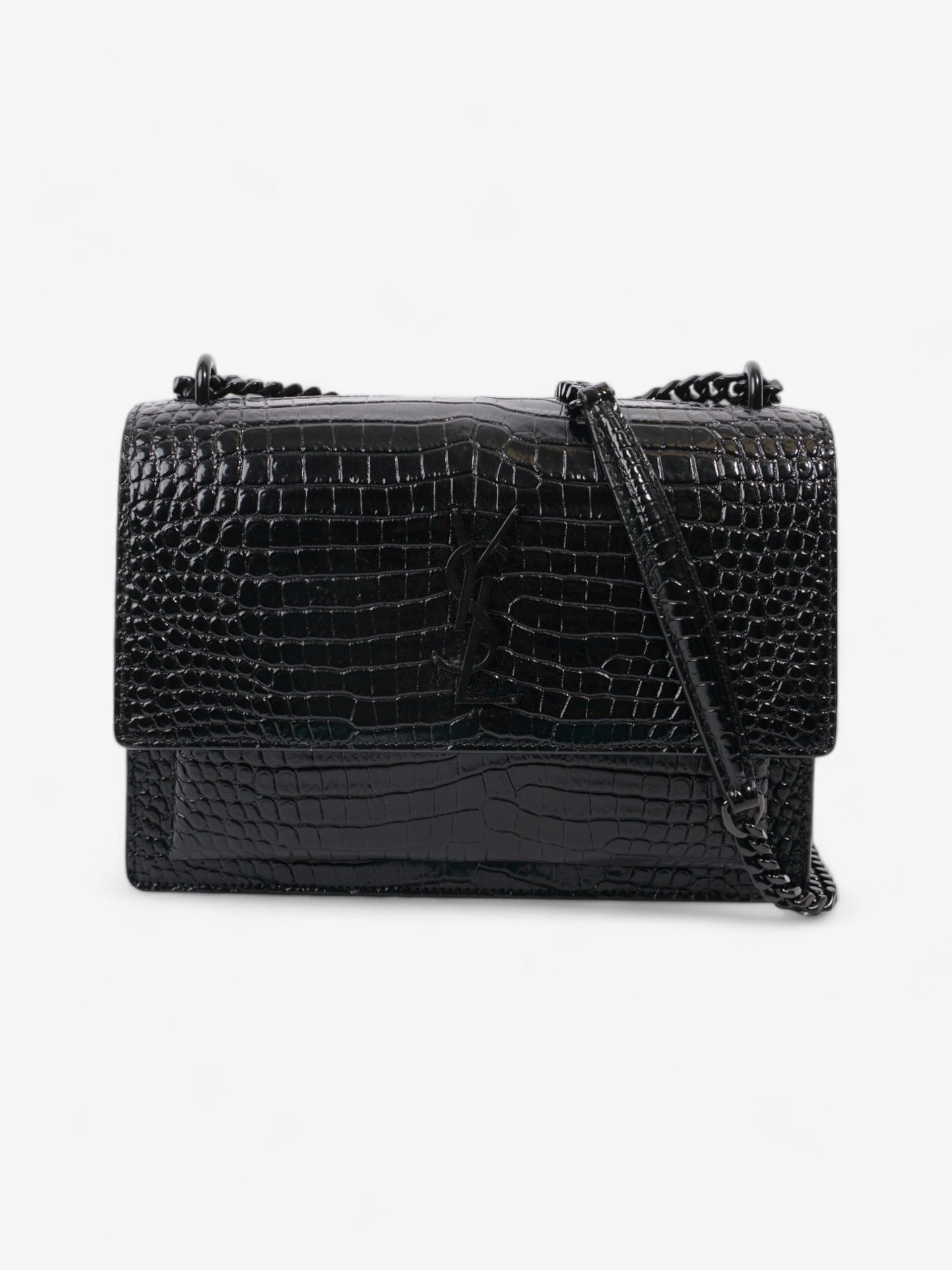 Saint Laurent Sunset Black Embossed Leather Medium