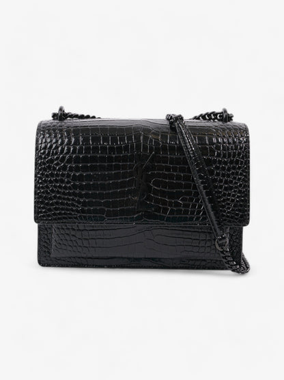 Saint Laurent Sunset Black Embossed Leather Medium