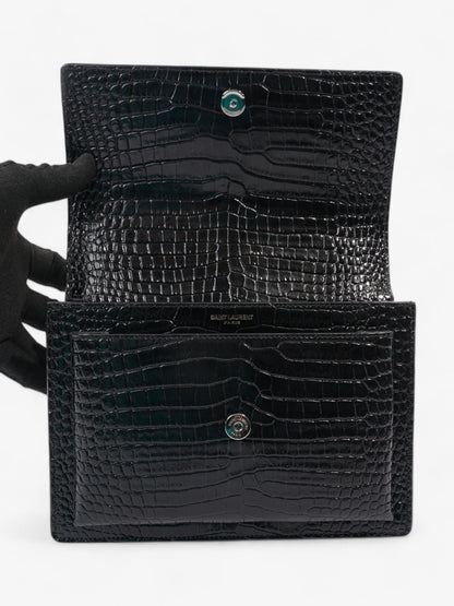 Saint Laurent Sunset Black Embossed Leather Medium