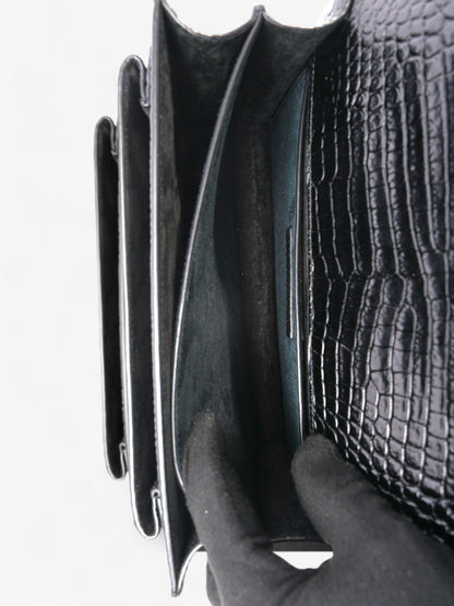 Saint Laurent Sunset Black Embossed Leather Medium