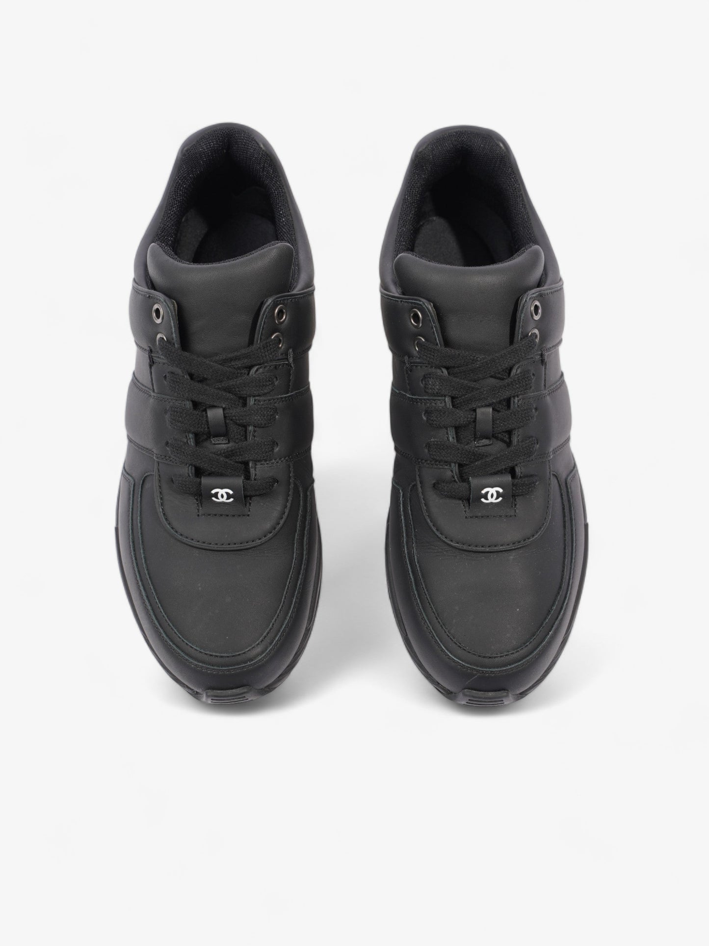Chanel CC Logo Sneakers Black / White Leather EU 40.5 UK 7.5