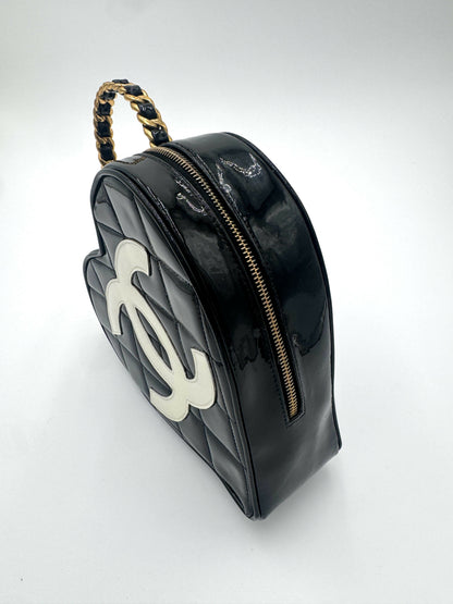 Chanel 1995 Vintage Barbie Black Heart Vanity Bag