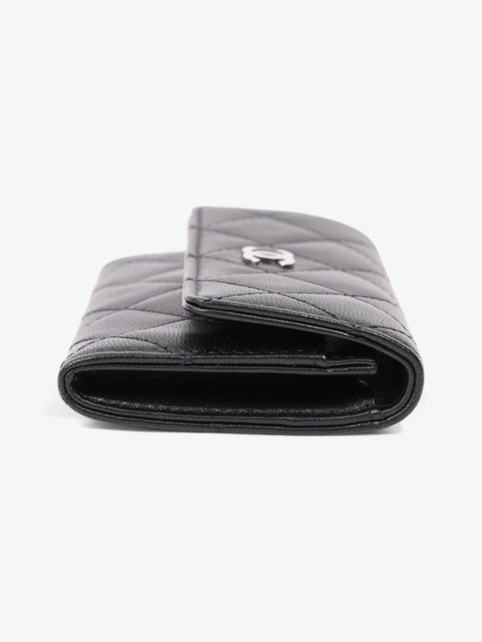 Chanel Interlocking CC Small Flap Card Holder Black Lambskin Leather