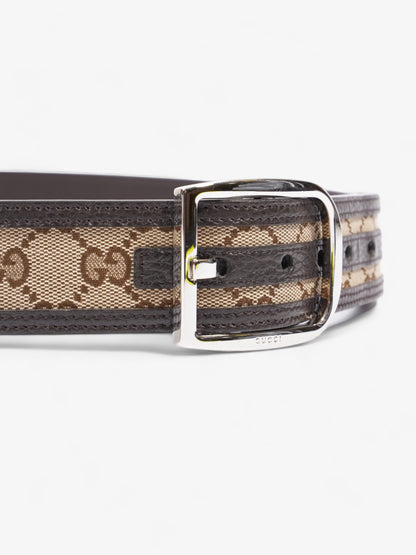 Gucci Gucci GG belt Beige And Ebony GG Supreme / Brown Leather Leather 95cm 38mm