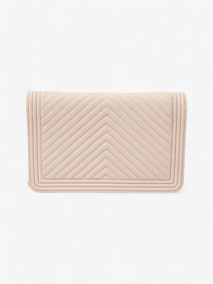 Chanel Boy Wallet on Chain Pink Nude Caviar Leather