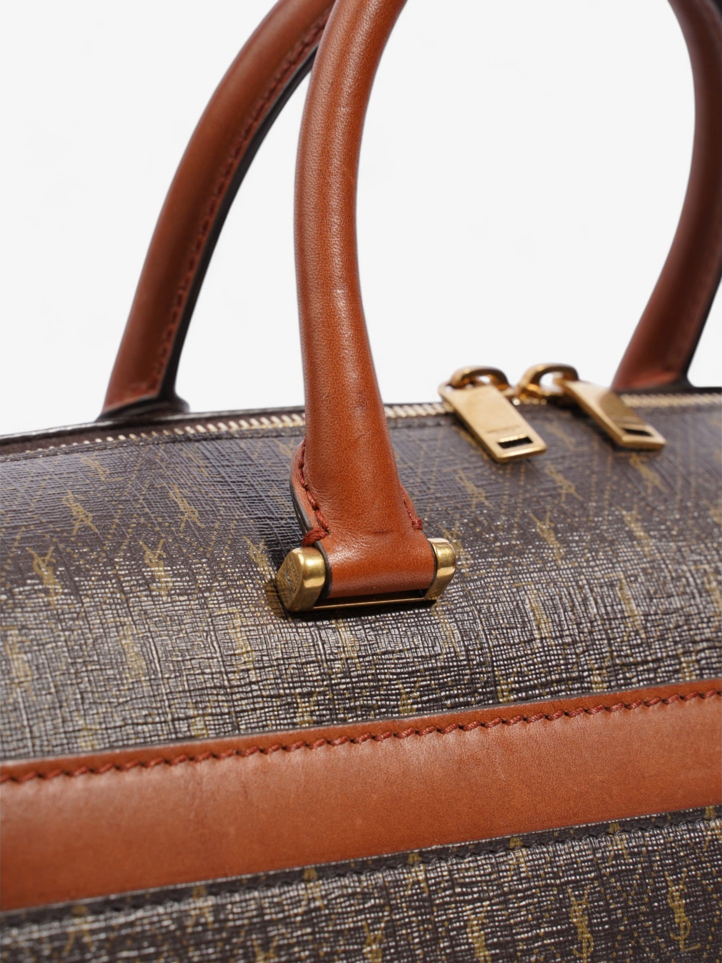 Saint Laurent Le Monogramme Duffle Bag Brown Canvas