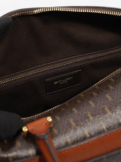 Saint Laurent Le Monogramme Duffle Bag Brown Canvas