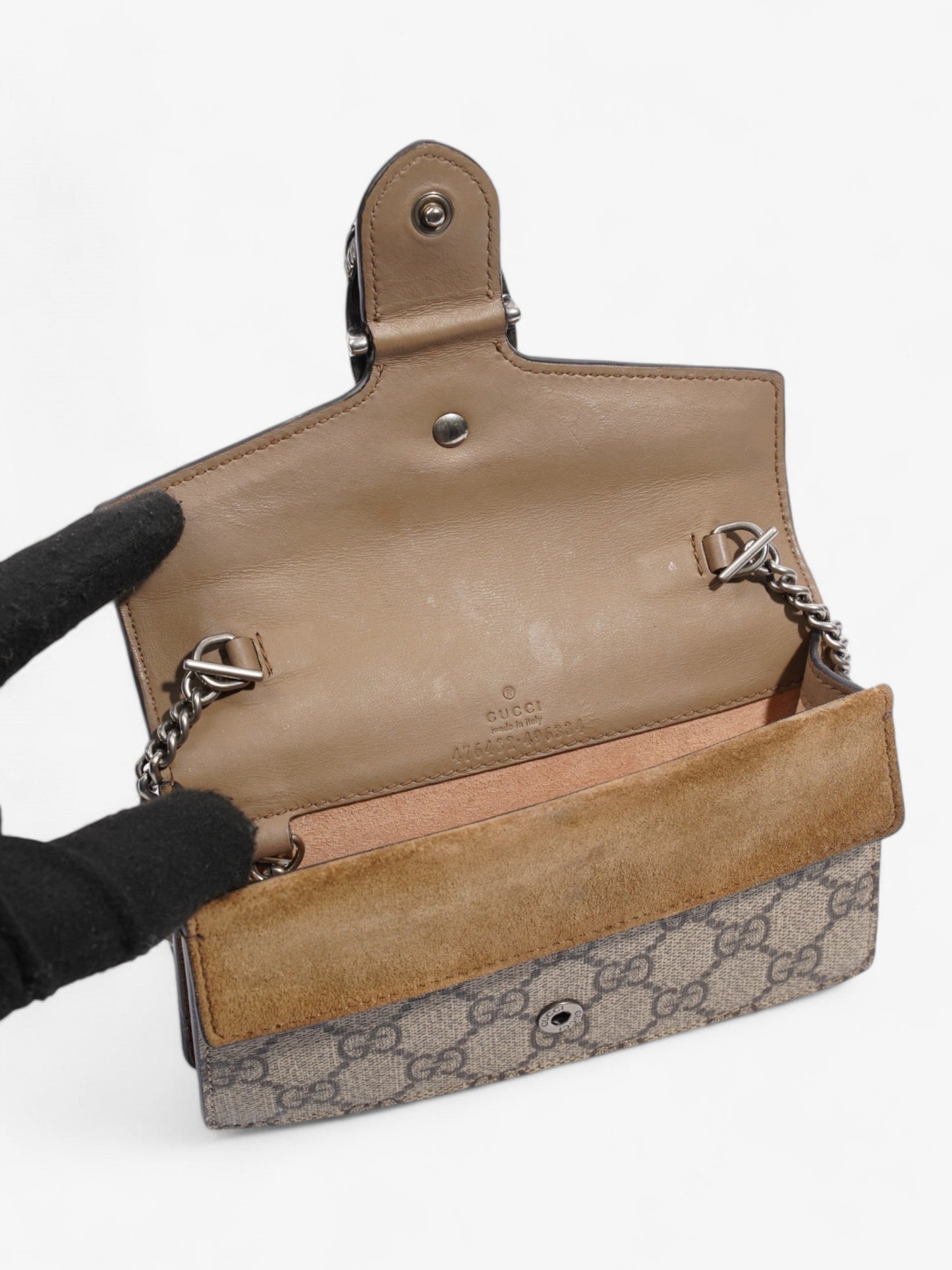 Gucci Dionysus GG Supreme / Beige Coated Canvas Super Mini