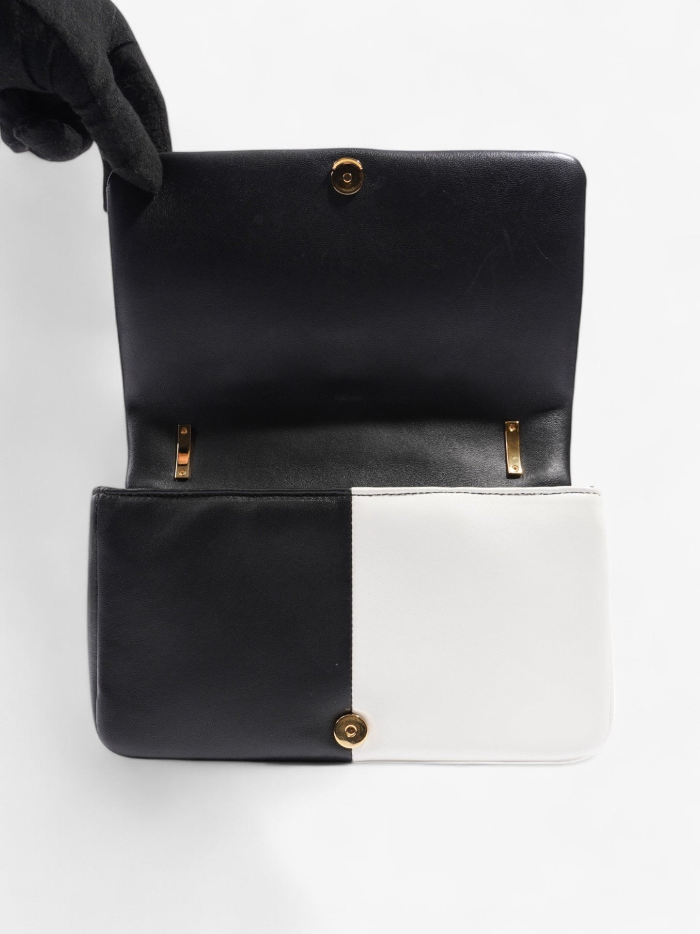 Burberry Lola bag Black / White Leather Small