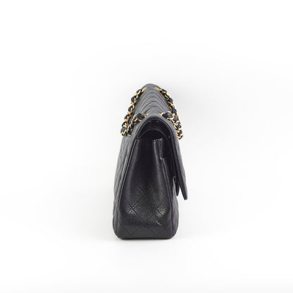 Chanel Caviar Double Classic Flap Jumbo Black