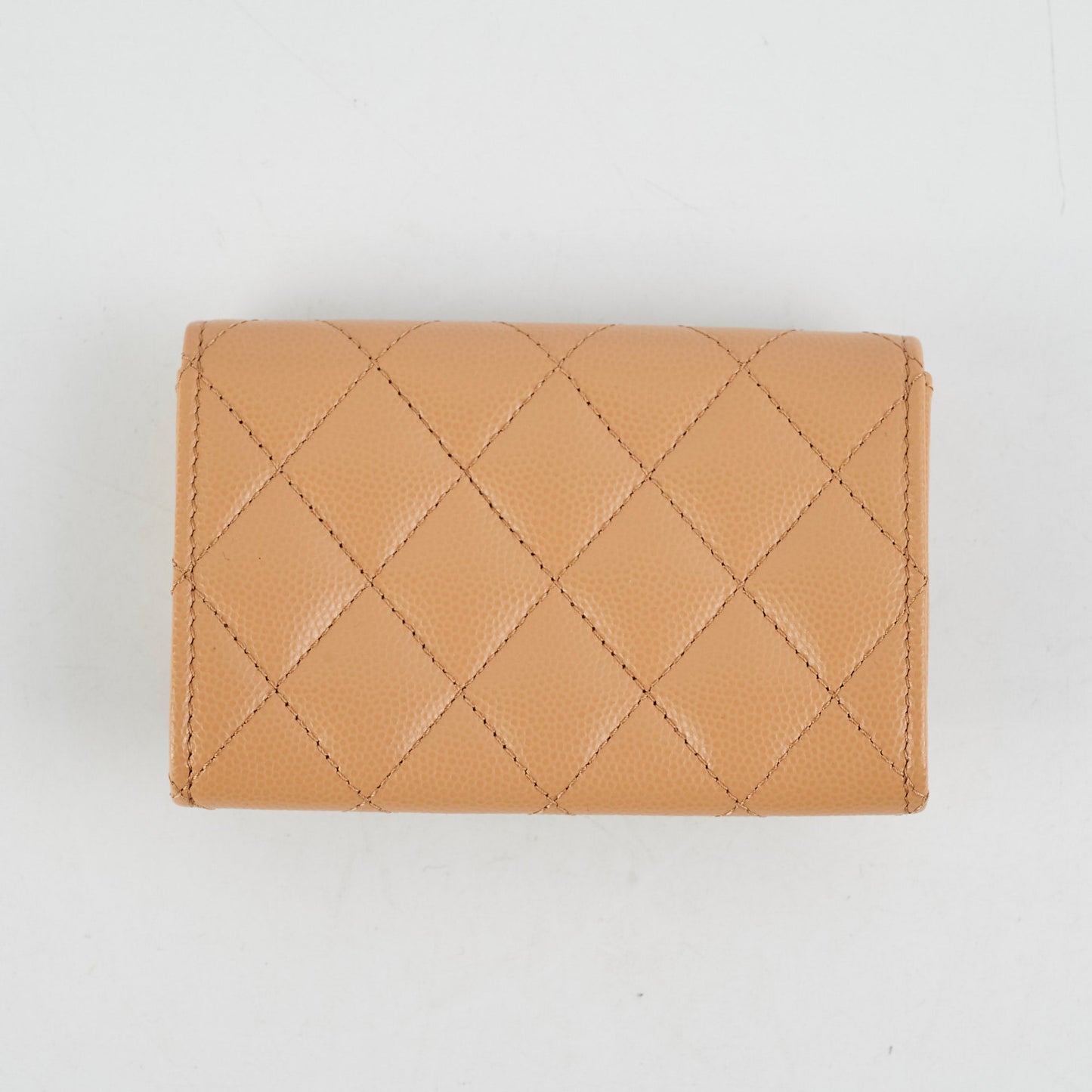 Chanel Card Wallet Caviar Beige Seasonal