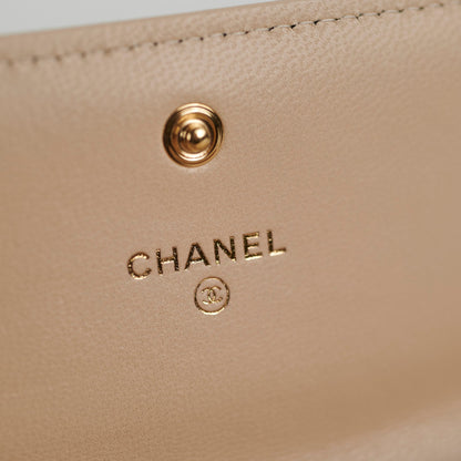 Chanel 19 Long Wallet Lambskin Beige