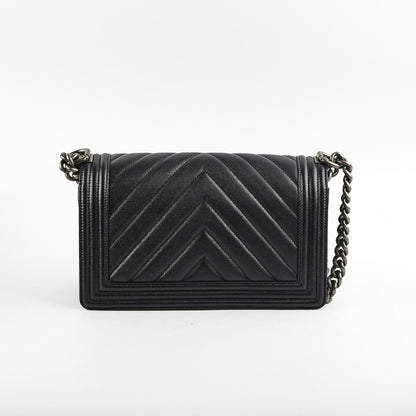 Chanel Caviar Old Medium Boy Black