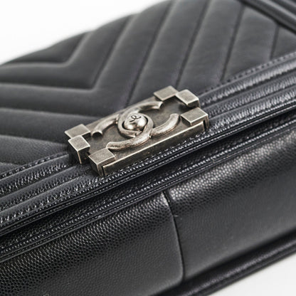Chanel Caviar Old Medium Boy Black
