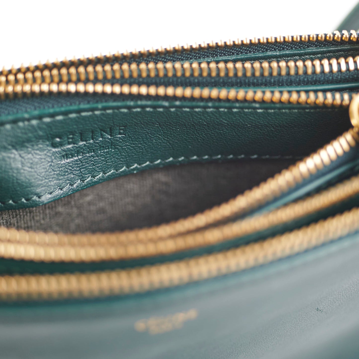 Celine Trio Bag Lambskin Green