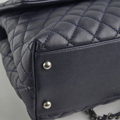 Chanel Caviar Large Coco Handle Navy 21series