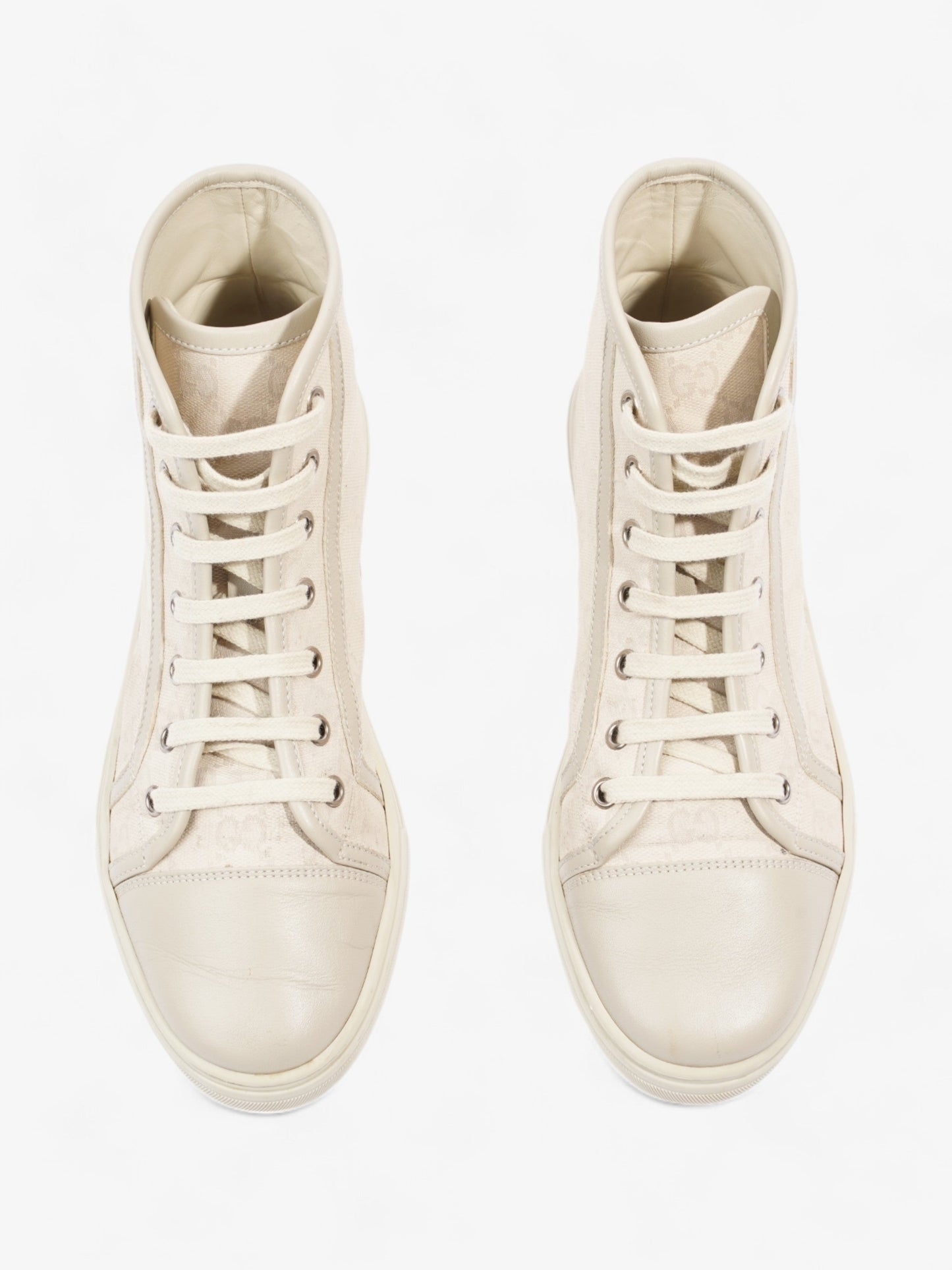 Gucci GG Monogram High-Top Sneakers Beige  Canvas EU 38 UK 5