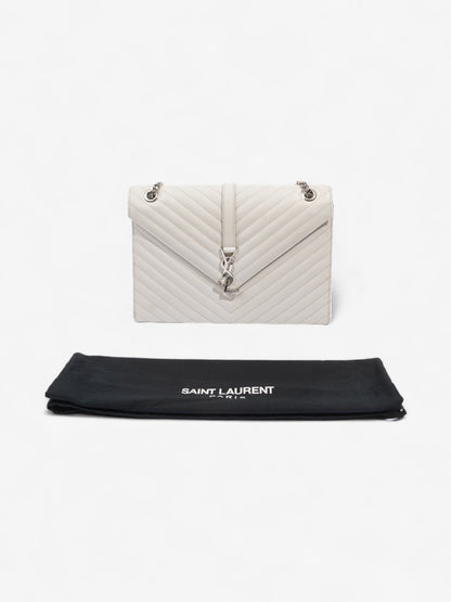 Saint Laurent Envelope Grey Leather Large