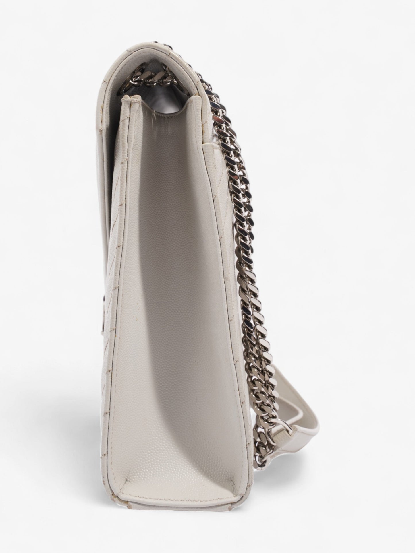 Saint Laurent Envelope Grey Leather Large