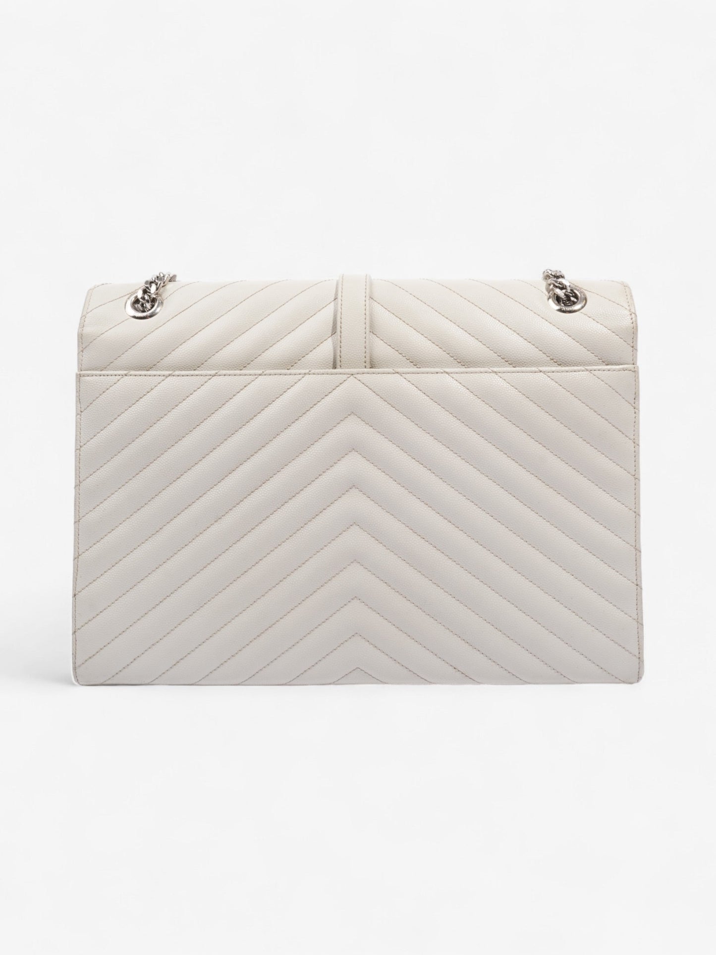 Saint Laurent Envelope Grey Leather Large