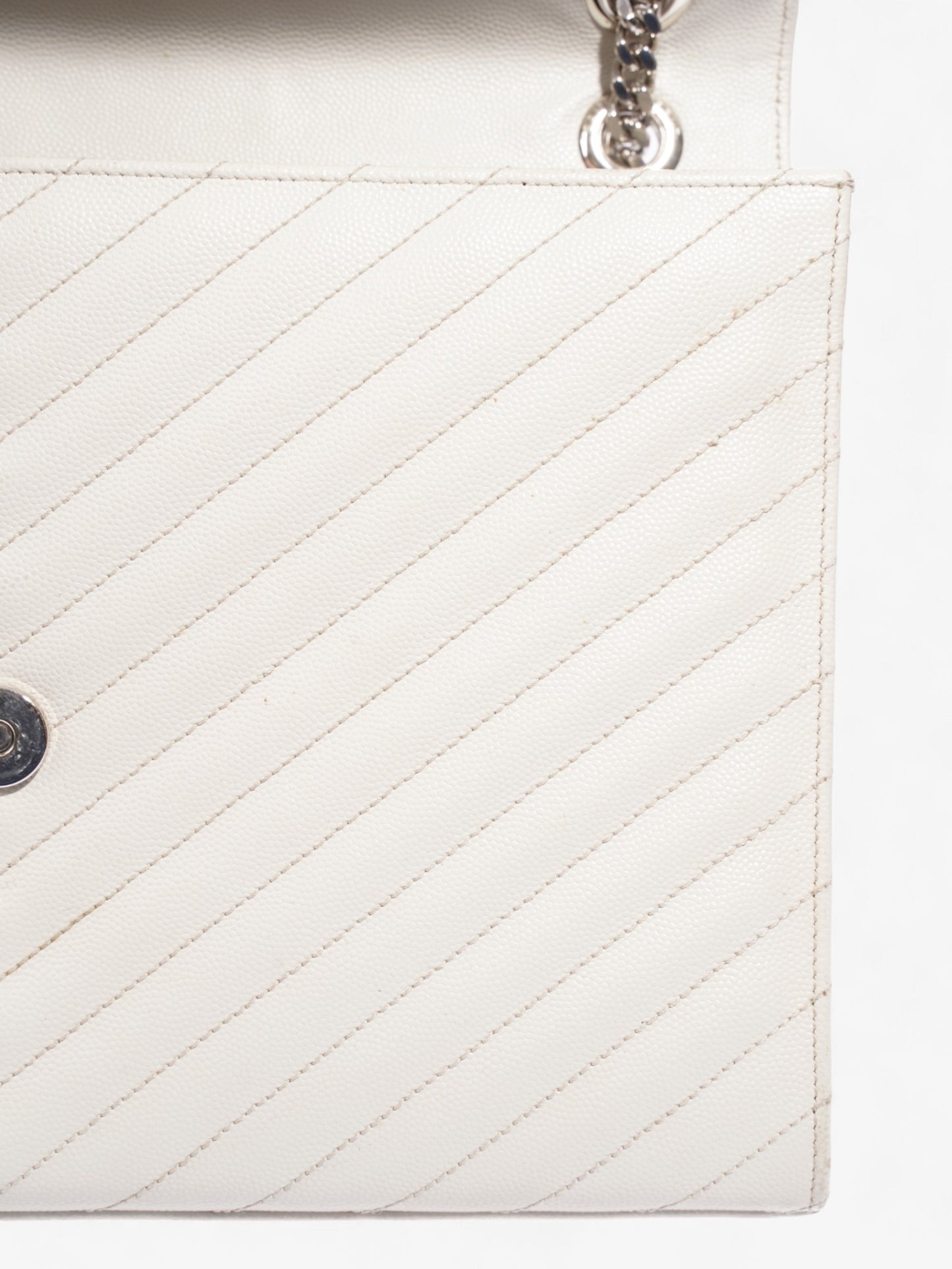 Saint Laurent Envelope Grey Leather Large