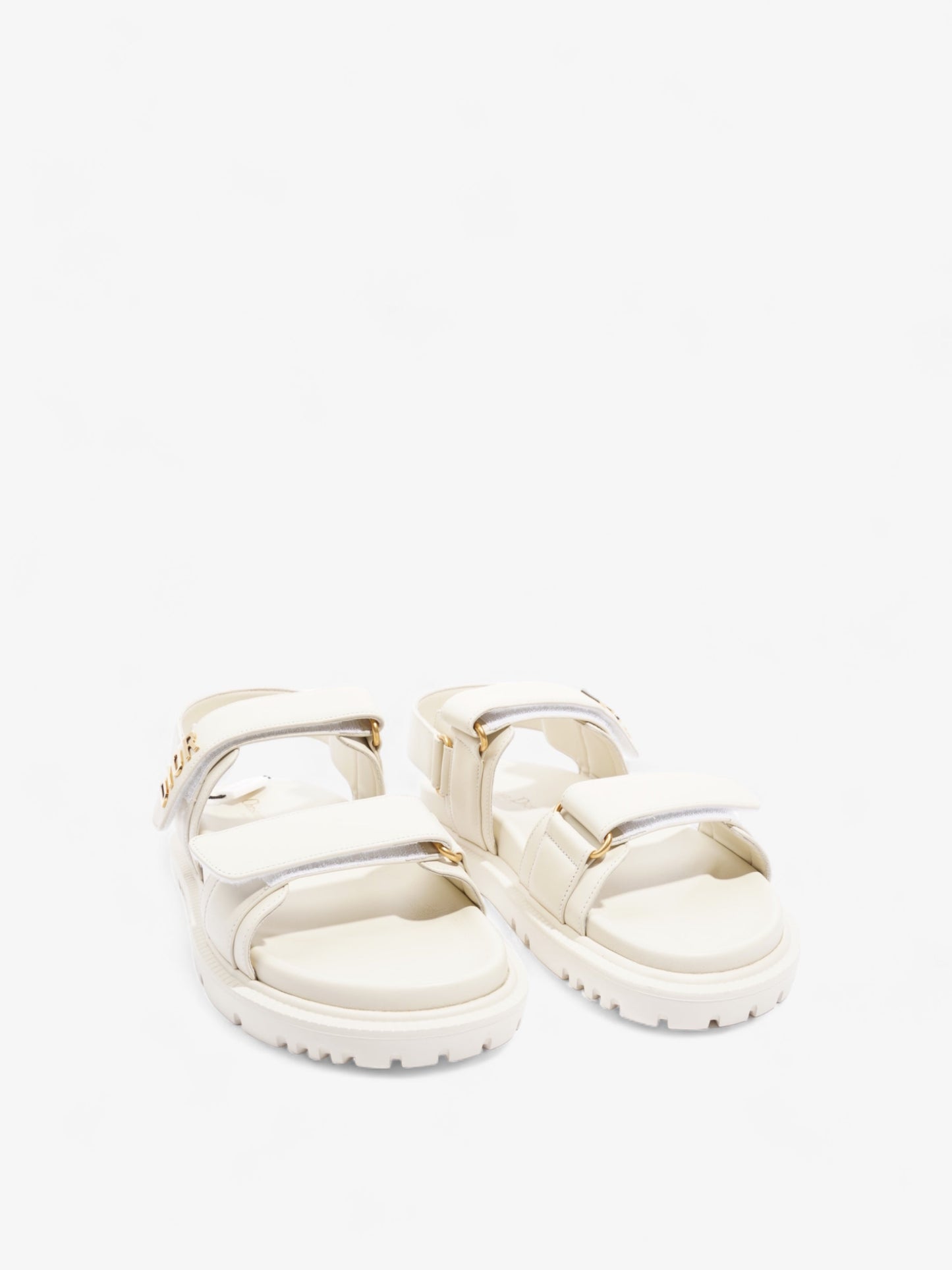 Christian Dior Dioract Sandals Cream Leather EU 38 UK 5