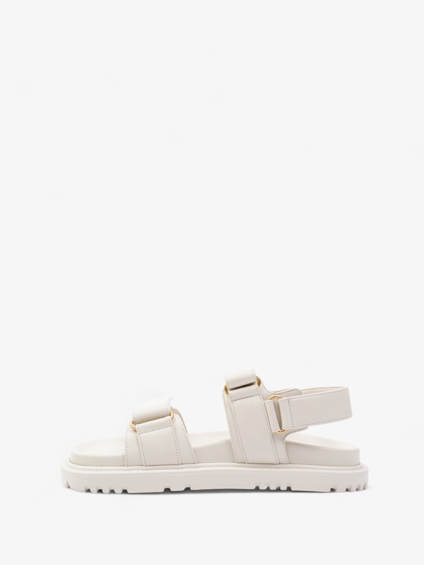 Christian Dior Dioract Sandals Cream Leather EU 38 UK 5