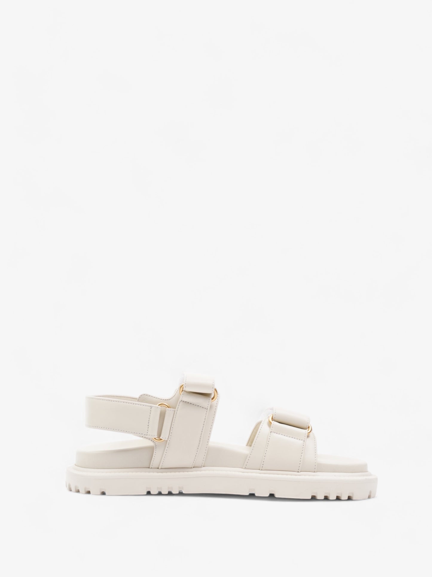 Christian Dior Dioract Sandals Cream Leather EU 38 UK 5