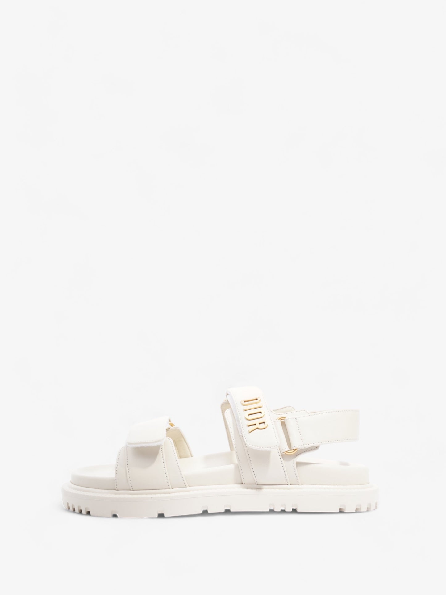 Christian Dior Dioract Sandals Cream Leather EU 38 UK 5