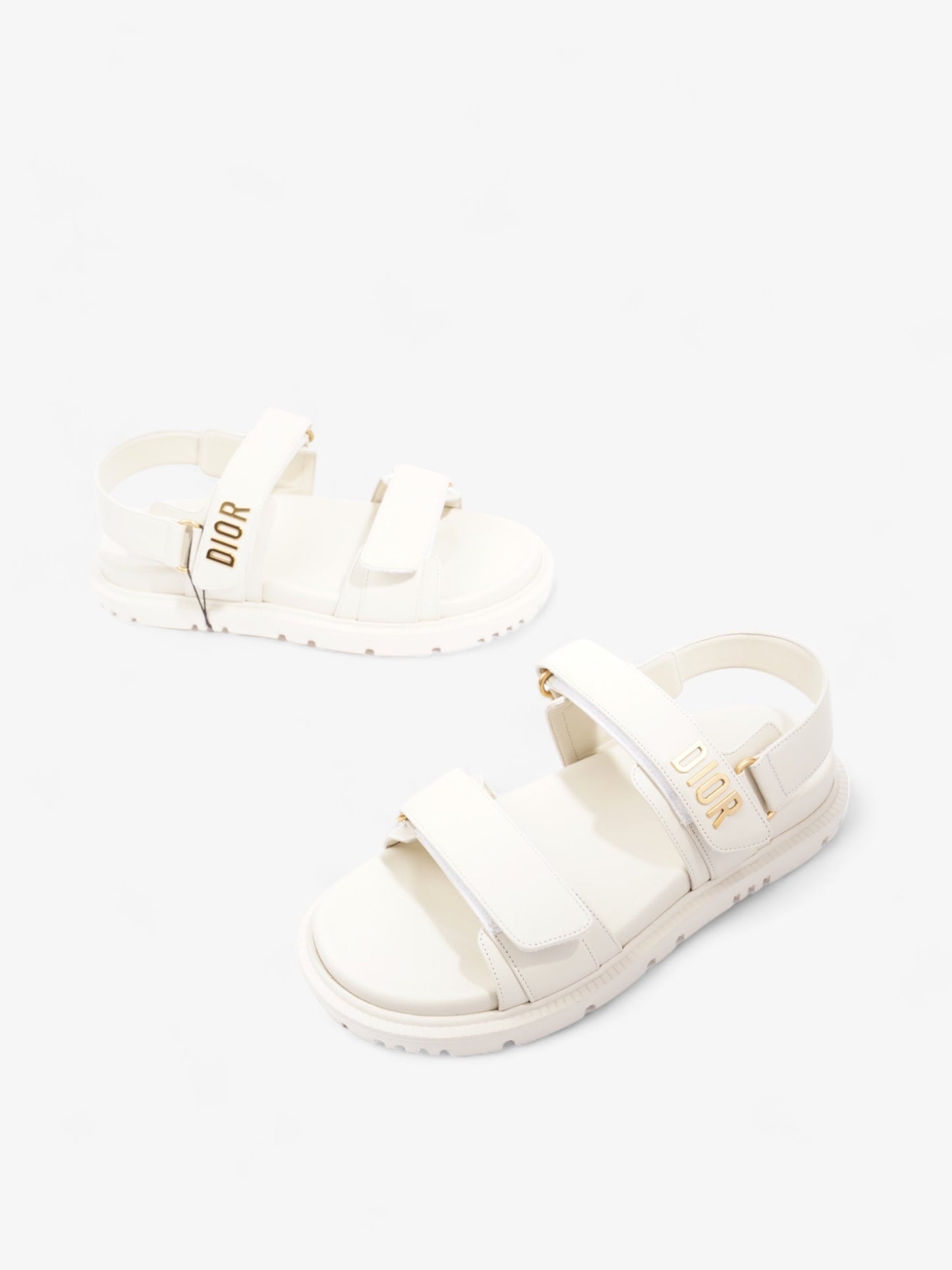 Christian Dior Dioract Sandals Cream Leather EU 38 UK 5
