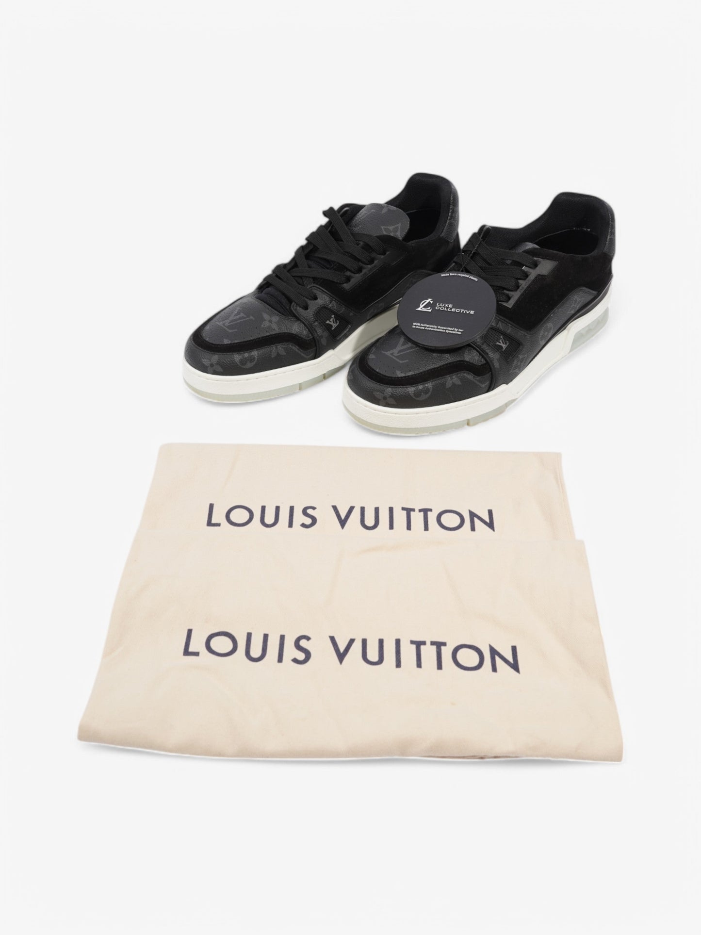 Louis Vuitton LV Trainer Sneakers Black / Grey Leather EU 42 UK 8
