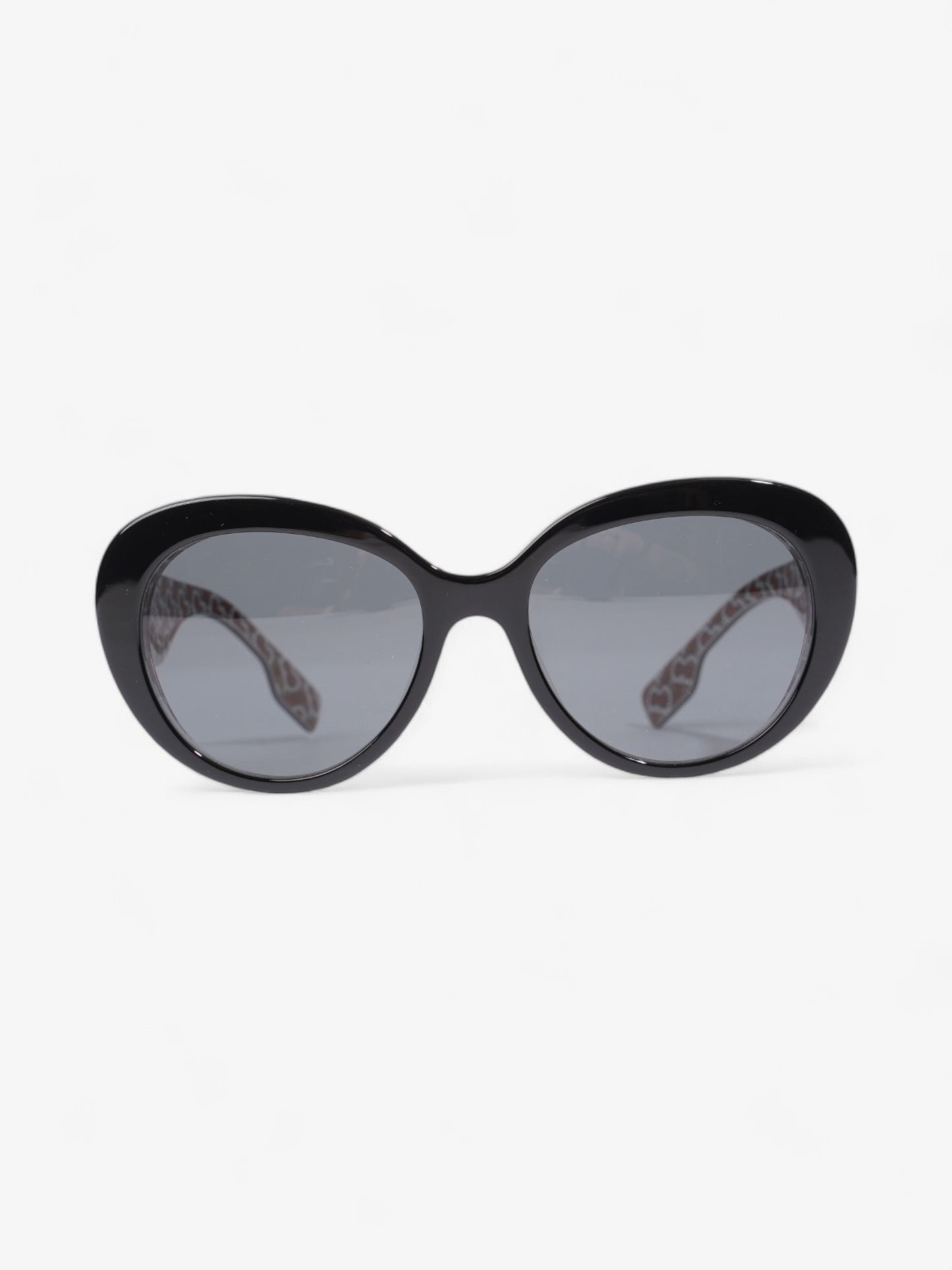 Burberry TB Round Sunglasses Black / Gold Acetate 140mm