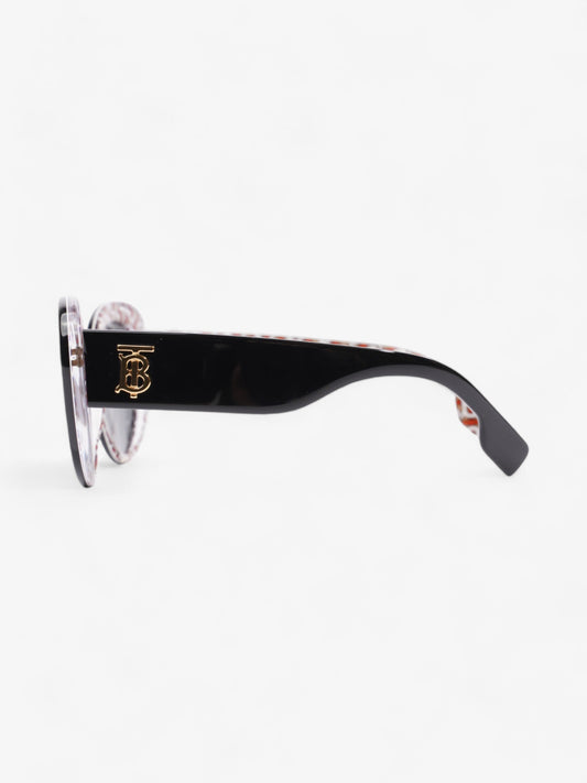 Burberry TB Round Sunglasses Black / Gold Acetate 140mm