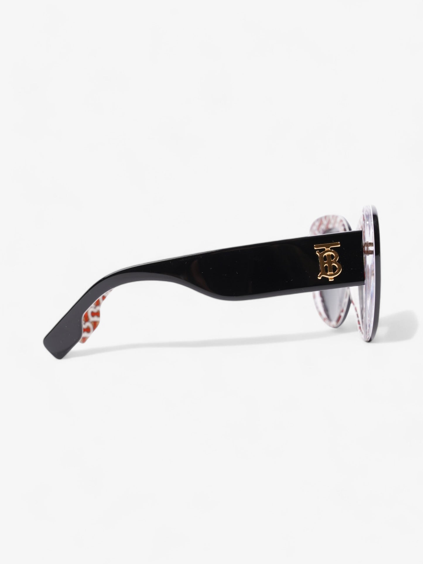 Burberry TB Round Sunglasses Black / Gold Acetate 140mm