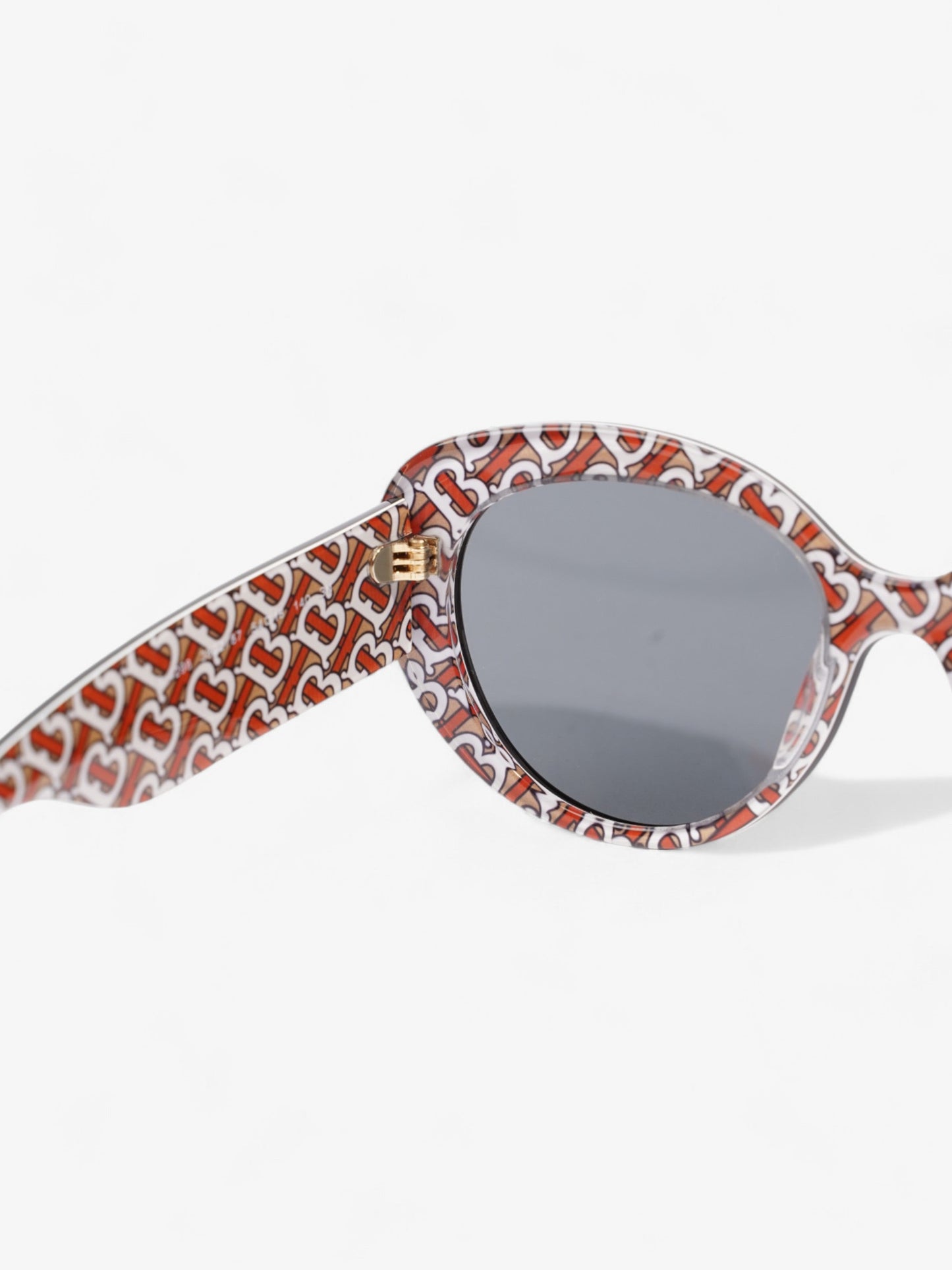 Burberry TB Round Sunglasses Black / Gold Acetate 140mm