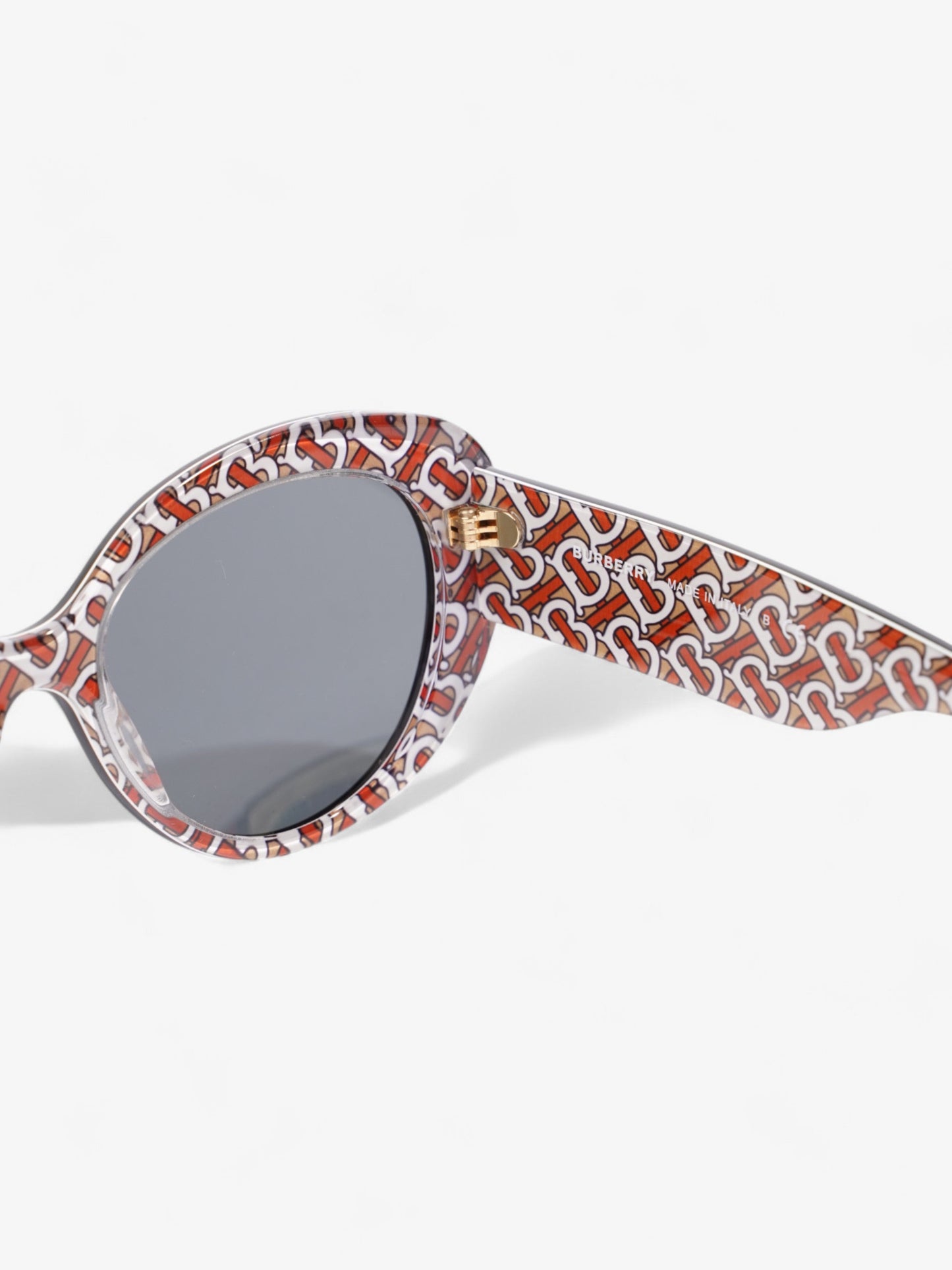 Burberry TB Round Sunglasses Black / Gold Acetate 140mm