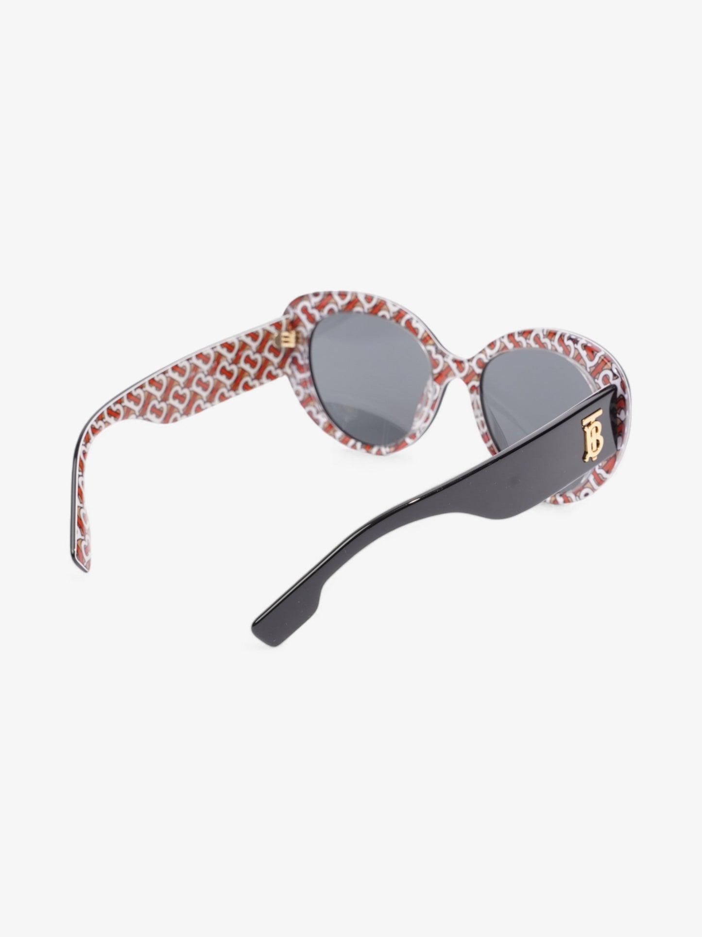 Burberry TB Round Sunglasses Black / Gold Acetate 140mm
