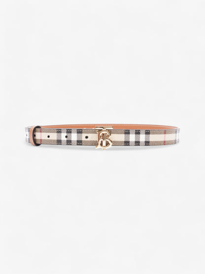 Burberry TB Belt Vintage Check / Light Gold Canvas Small - 87cm