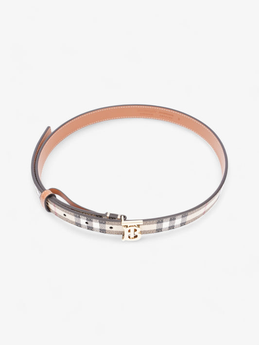Burberry TB Belt Vintage Check / Light Gold Canvas Small - 87cm