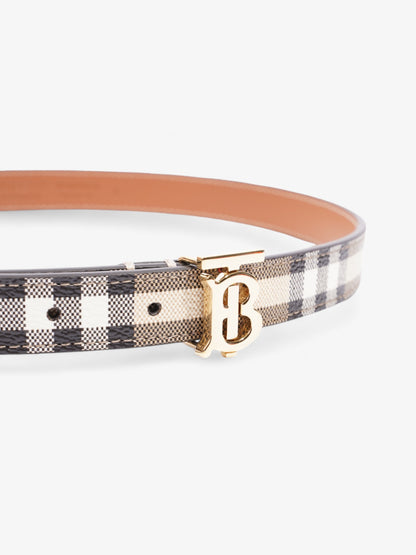 Burberry TB Belt Vintage Check / Light Gold Canvas Small - 87cm